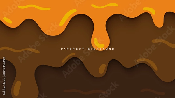 Obraz Melted Chocolate Dripping Background Vector Illustration