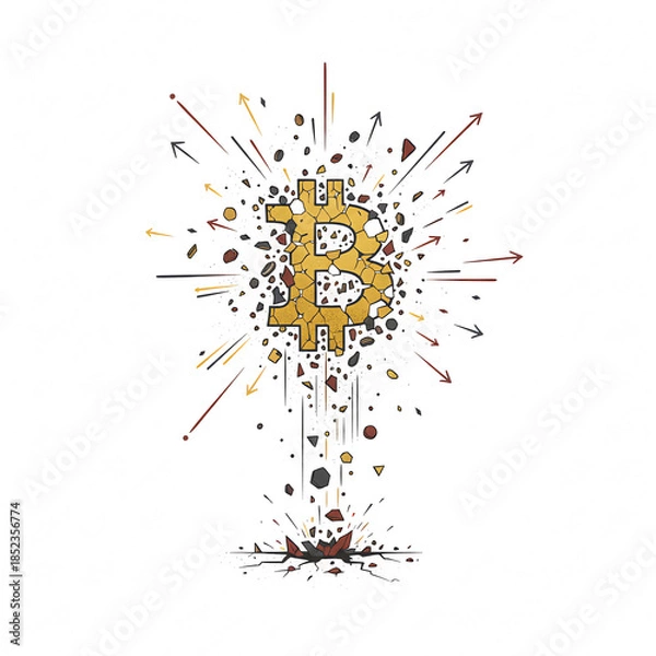 Obraz ビットコインの暴落と崩壊：仮想通貨市場の金融ショック