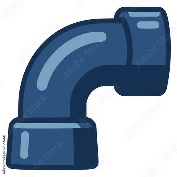 Obraz elbow pipe plumbing connection flat color vector illustration template design