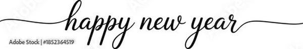 Obraz Black script text happy new year on white