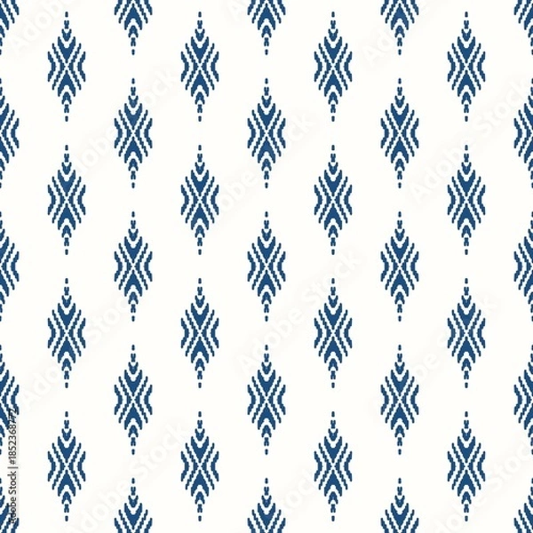 Obraz Minimal Tribal Ikat Pattern in Blue