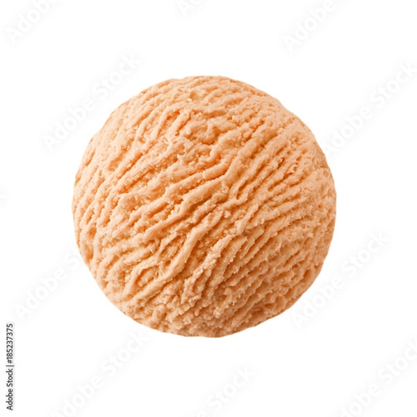 Obraz Grapefruit ice cream scoop, orange apricot melon  sorbet ice-cream ball