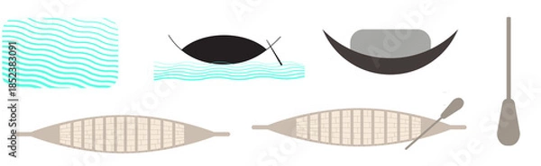 Fototapeta vector set of boat 