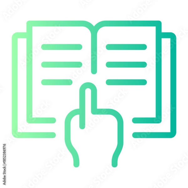 Obraz pointing book gradient icon