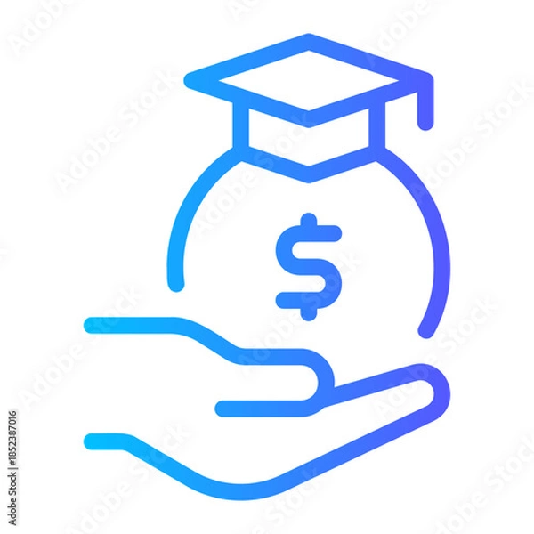 Obraz student loan gradient icon