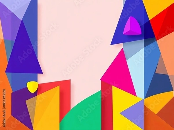Obraz Geometric shapes and bold colors form a vibrant abstract composition,  studio,  art