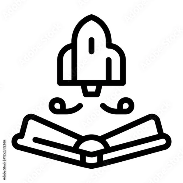 Obraz rocket line icon