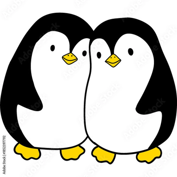 Obraz two penguins with a heart