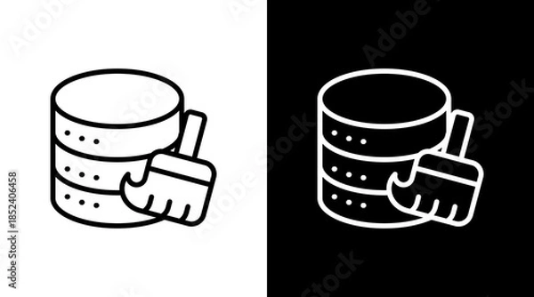 Obraz Data Cleaning With Icon Set Design