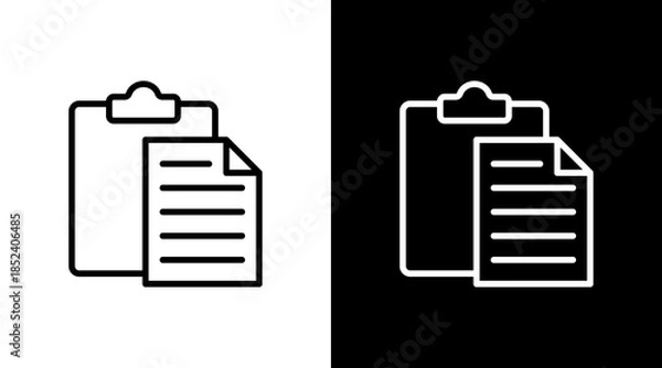 Obraz Clipboard Data With Icon Set Design