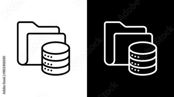 Obraz Data Archive With Icon Set Design