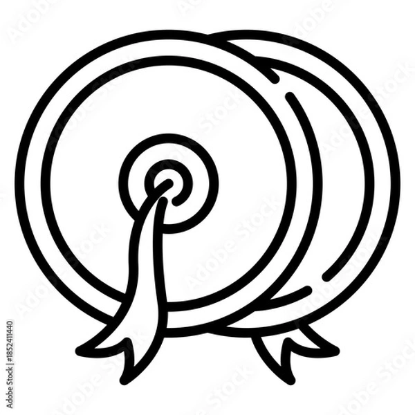 Obraz Chinese Cymbals Line Icon