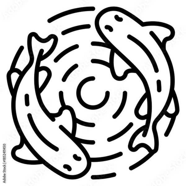 Obraz Carps Line Icon