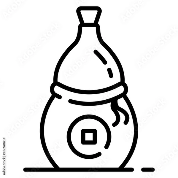 Obraz Chinese Calabash Line Icon