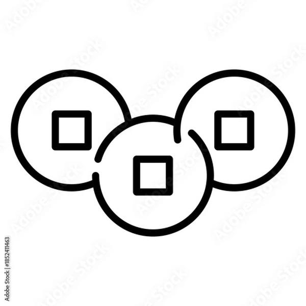 Obraz Chinese Coin Line Icon
