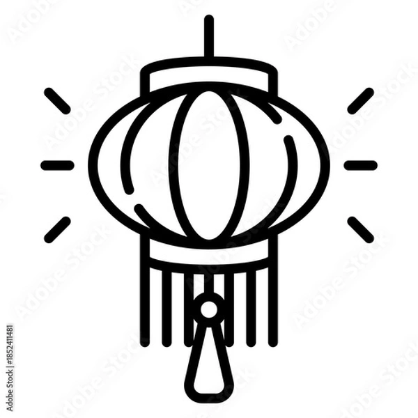 Obraz Chinese Lantern Line Icon