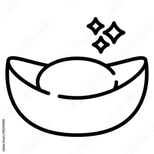 Obraz Chinese Ingot Line Icon