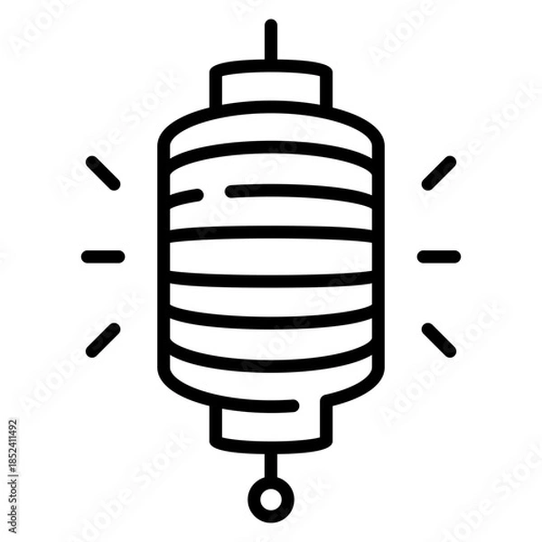 Obraz Chinese Lantern Line Icon