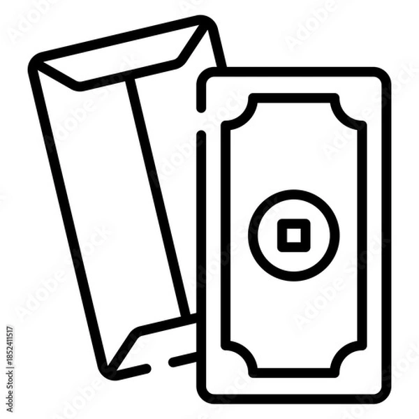 Obraz Chinese Red Envelope Line Icon