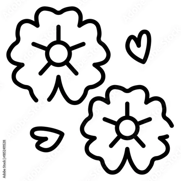 Obraz Sakura Flower Line Icon