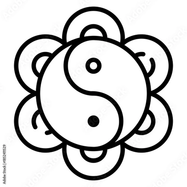 Obraz Yin Yang Line Icon