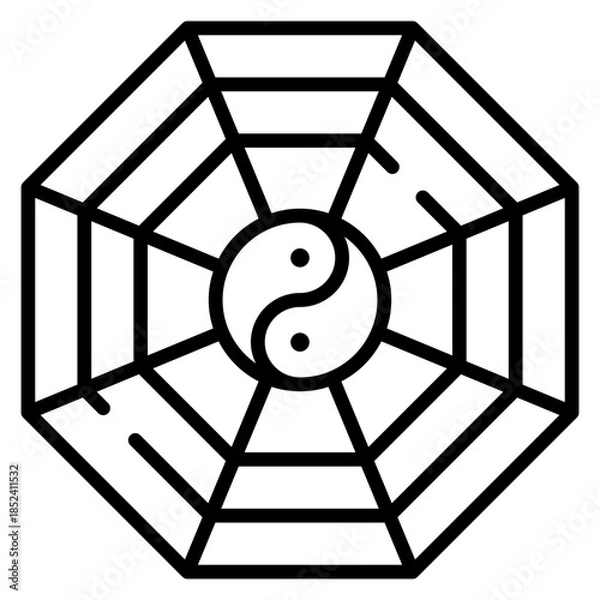 Obraz Yin Yang Line Icon