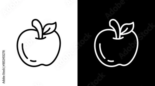 Obraz Apple With Icon Set Design
