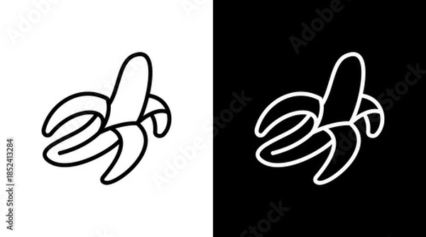 Obraz Banana With Icon Set Design