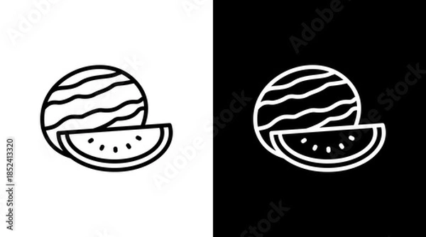 Obraz Watermelon With Icon Set Design