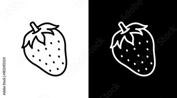 Obraz Strawberry With Icon Set Design