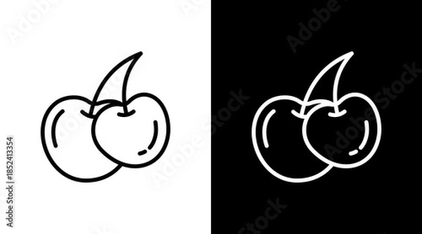 Obraz Cherry With Icon Set Design