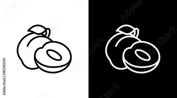 Obraz Plum With Icon Set Design