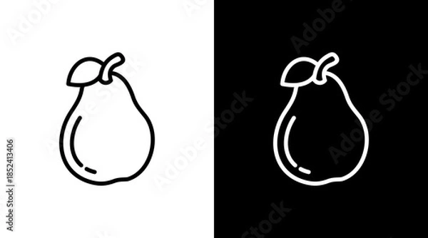 Obraz Pear With Icon Set Design