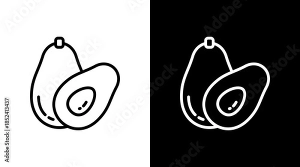 Obraz Avocado With Icon Set Design