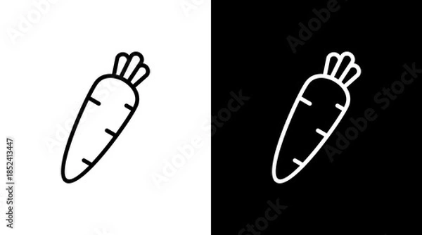 Obraz Carrot With Icon Set Design