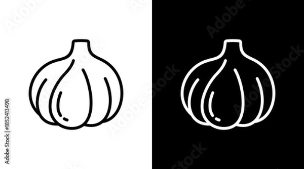 Obraz Garlic With Icon Set Design