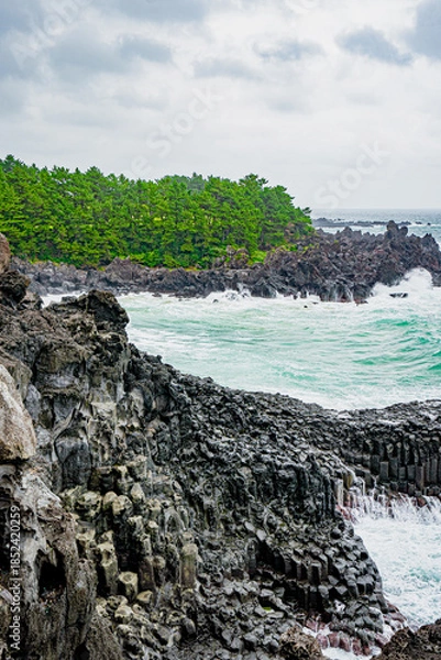 Obraz 한국 제주도 서귀포 주상절리