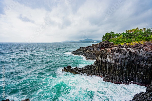 Fototapeta 한국 제주도 서귀포 주상절리
