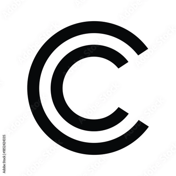 Obraz Black Copyright Symbol Isolated White Background