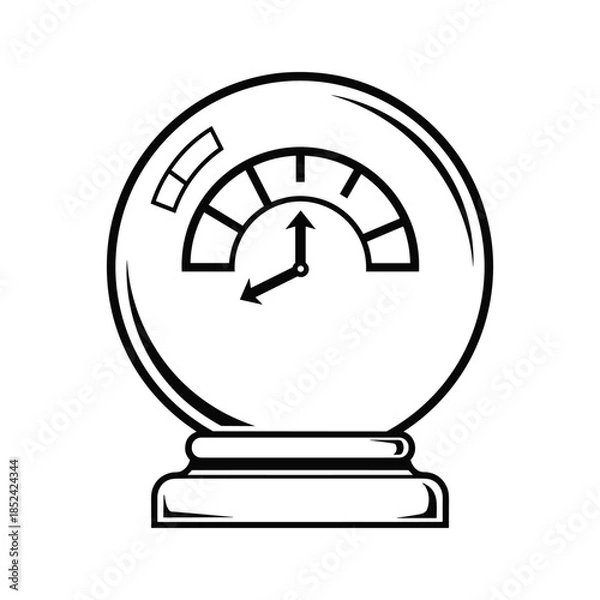Obraz Barometer weather forecast icon black white simple