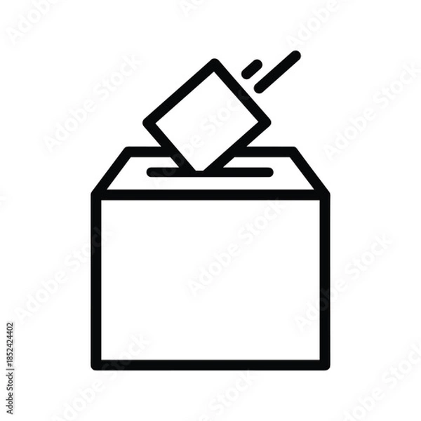 Obraz Ballot box icon with voting paper being inserted