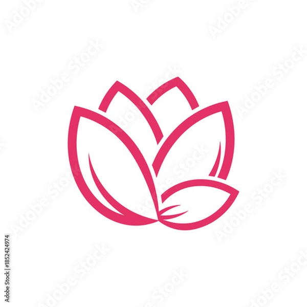 Obraz Elegant Pink Lotus Flower Logo Design.