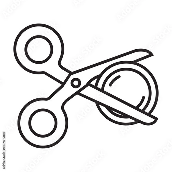 Obraz Scissors Cutting Coin