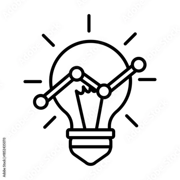 Obraz Light Bulb Graph Icon