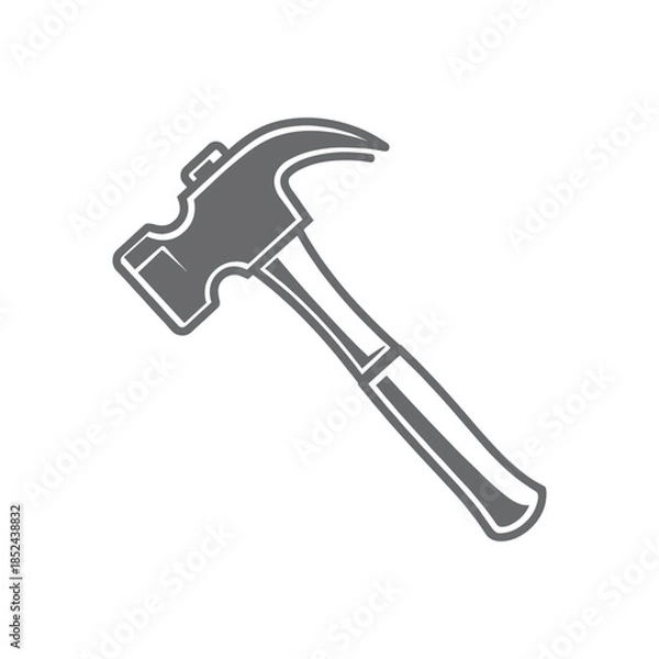 Obraz Gray Hammer Tool Illustration for Construction and Carpentry.