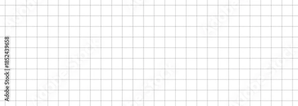 Obraz Printable checkered worksheet or page template. Seamless grid pattern for school notebook and office planner. Flat Vector illustration.