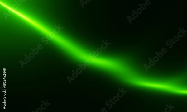 Obraz Abstract green lights on black background