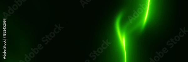 Obraz Abstract green lights on black background