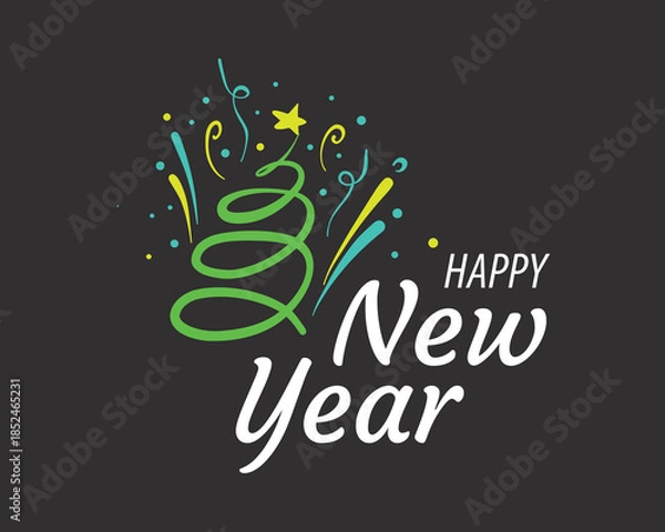 Obraz Vector icon for Happy New Year greetings