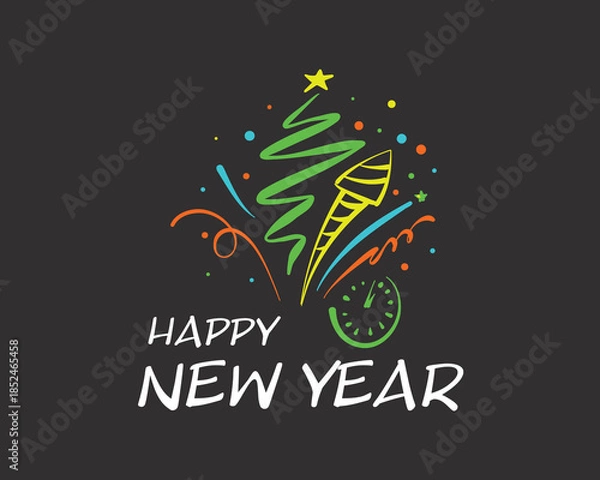 Obraz Vector icon for Happy New Year greetings